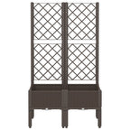 Fioriera da Giardino con Traliccio Marrone 80x40x142 cm in PP