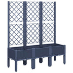 Fioriera Giardino con Traliccio Grigio Blu 120x40x142 cm PP