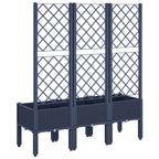 Fioriera Giardino con Traliccio Grigio Blu 120x40x142 cm PP