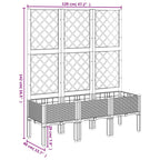 Fioriera Giardino con Traliccio Grigio Chiaro 120x40x142 cm PP