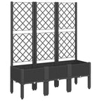 Fioriera da Giardino con Traliccio Nera 120x40x142 cm in PP