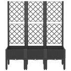 Fioriera da Giardino con Traliccio Nera 120x40x142 cm in PP