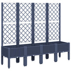 Fioriera Giardino con Traliccio Grigio Blu 160x40x142 cm PP