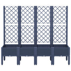 Fioriera Giardino con Traliccio Grigio Blu 160x40x142 cm PP