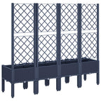 Fioriera Giardino con Traliccio Grigio Blu 160x40x142 cm PP