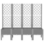 Fioriera Giardino con Traliccio Grigio Chiaro 160x40x142 cm PP