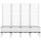 Fioriera da Giardino con Traliccio Bianco 160x40x142 cm in PP