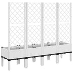 Fioriera da Giardino con Traliccio Bianco 160x40x142 cm in PP