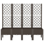 Fioriera da Giardino con Traliccio Marrone 160x40x142 cm in PP