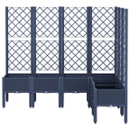 Fioriera Giardino con Graticcio Grigio Blu 160x120x142 cm PP