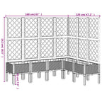 Fioriera Giardino con Graticcio Grigio Blu 160x120x142 cm PP