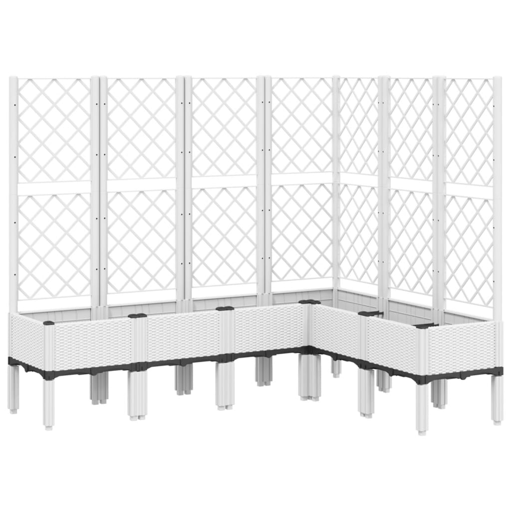 Fioriera da Giardino con Graticcio Bianco 160x120x142 cm in PP