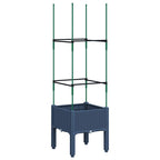 Fioriera da Giardino e Graticcio Grigio Blu 40x40x142,5 cm PP