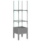 Fioriera da Giardino e Graticcio Grigio Chiaro 40x40x142,5cm PP