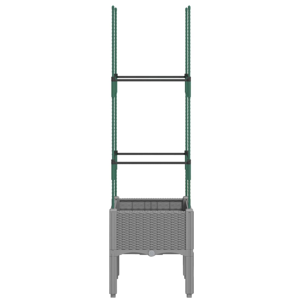 Fioriera da Giardino e Graticcio Grigio Chiaro 40x40x142,5cm PP