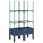 Fioriera da Giardino con Graticcio Grigio Blu 80x40x142,5cm PP
