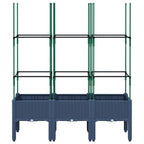 Fioriera Giardino con Traliccio Grigio Blu 120x40x142,5 cm PP