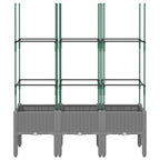 Fioriera Giardino con Traliccio Grigio Chiaro 120x40x142,5cm PP