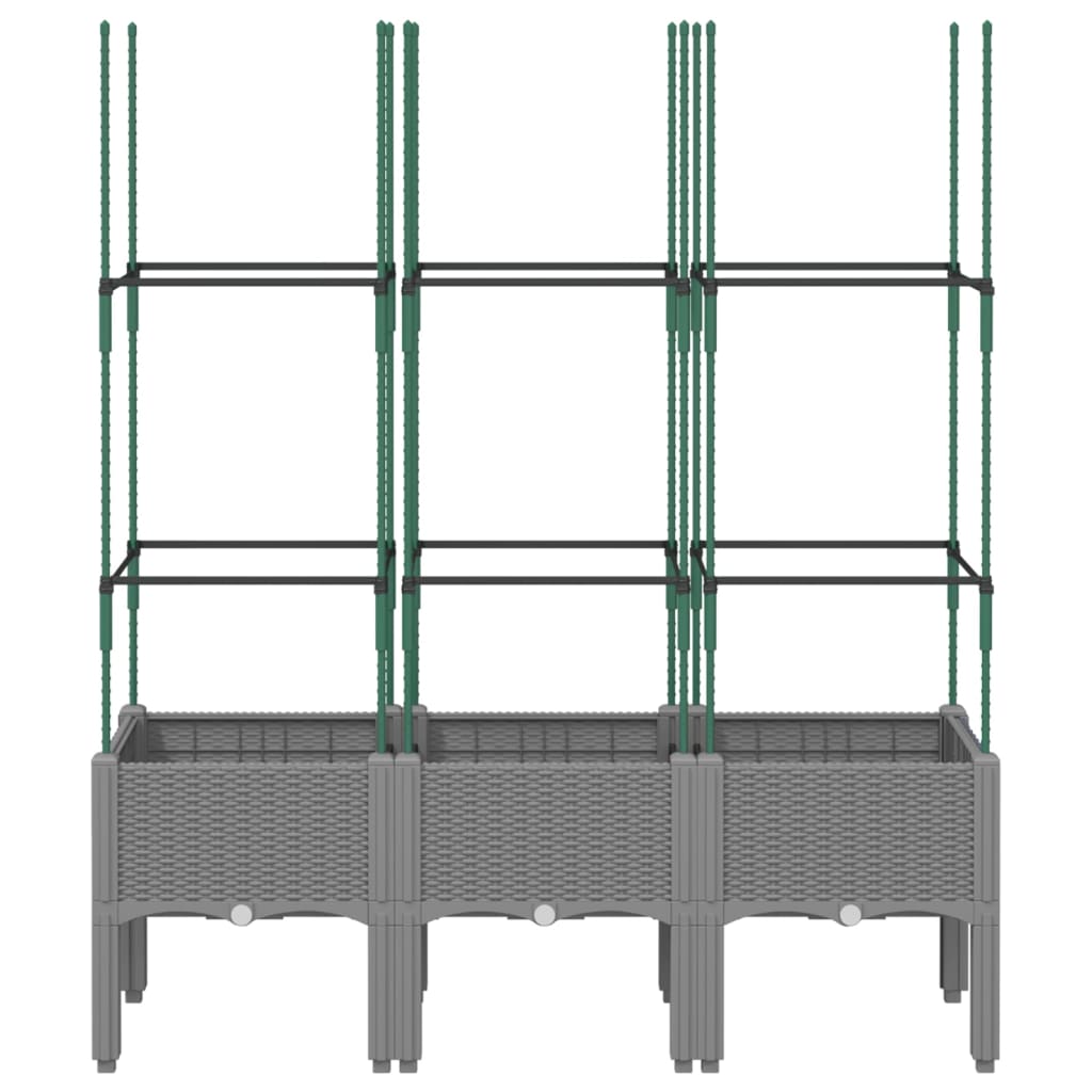 Fioriera Giardino con Traliccio Grigio Chiaro 120x40x142,5cm PP