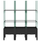 Fioriera da Giardino con Traliccio Nera 120x40x142,5 cm in PP