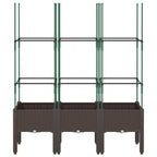 Fioriera da Giardino con Traliccio Marrone 120x40x142,5cm in PP