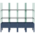 Fioriera Giardino con Traliccio Grigio Blu 160x40x142,5 cm PP