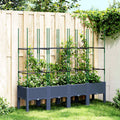 Fioriera Giardino con Traliccio Grigio Blu 160x40x142,5 cm PP