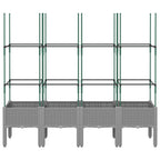 Fioriera Giardino con Traliccio Grigio Chiaro 160x40x142,5cm PP