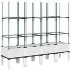 Fioriera da Giardino con Graticcio Bianco 160x40x142,5 cm PP