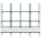Fioriera da Giardino con Graticcio Bianco 160x40x142,5 cm PP