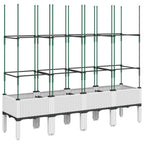Fioriera da Giardino con Graticcio Bianco 160x40x142,5 cm PP