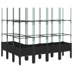Fioriera da Giardino con Traliccio Nera 160x120x142,5 cm in PP