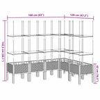 Fioriera Giardino con Graticcio Marrone 160x120x142,5 cm in PP