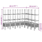 Fioriera Giardino con Traliccio Grigio Blu 200x160x142,5 cm PP