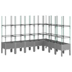 Fioriera Giardino con Traliccio Grigio 200x160x142,5 cm PP