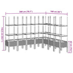 Fioriera Giardino con Traliccio Grigio 200x160x142,5 cm PP
