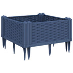 Fioriera Giardino con Picchetti Grigio Blu 42,5x42,5x28,5 cm PP