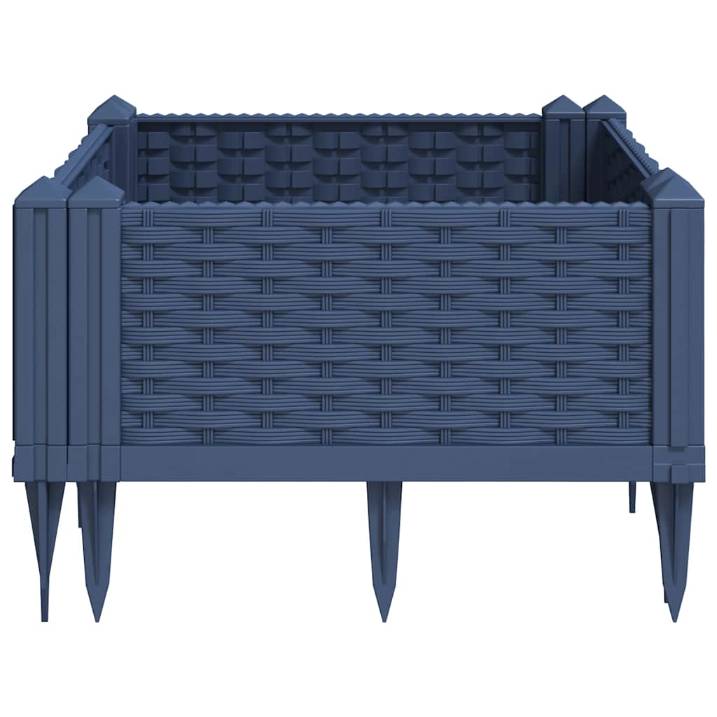 Fioriera Giardino con Picchetti Grigio Blu 42,5x42,5x28,5 cm PP