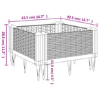 Fioriera da Giardino con Picchetti Bianca 42,5x42,5x28,5 cm PP