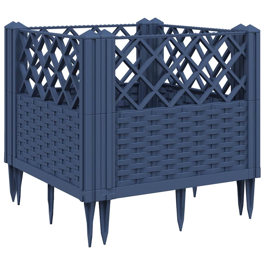Fioriera Giardino Picchetti Grigio Blu 43,5x43,5x43,5 cm PP