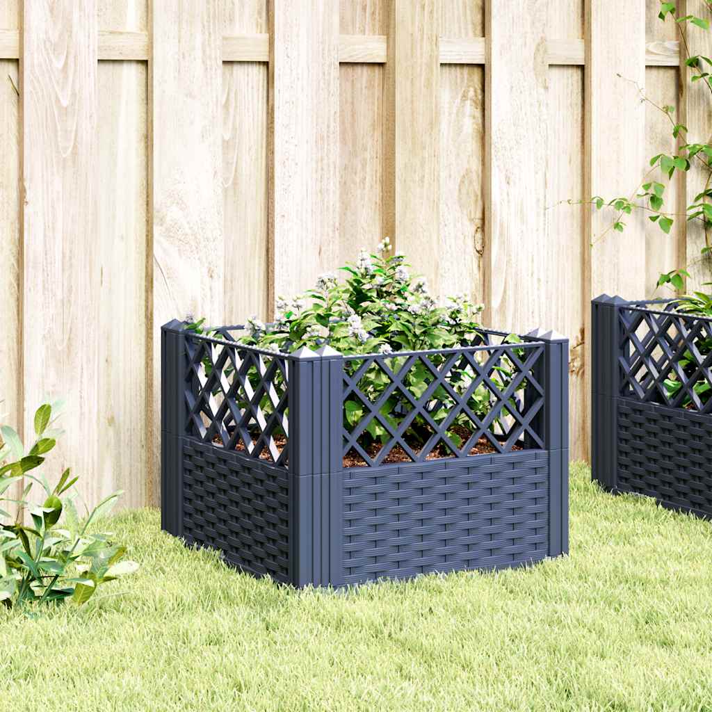 Fioriera Giardino Picchetti Grigio Blu 43,5x43,5x43,5 cm PP