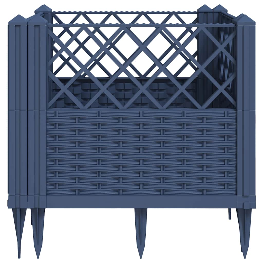 Fioriera Giardino Picchetti Grigio Blu 43,5x43,5x43,5 cm PP