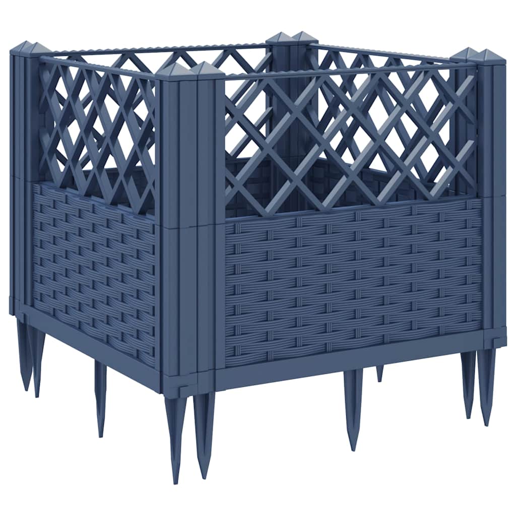 Fioriera Giardino Picchetti Grigio Blu 43,5x43,5x43,5 cm PP