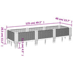Fioriera da Giardino con Picchetti Marrone 125x40x28,5 cm PP