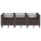 Fioriera da Giardino con Picchetti Marrone 123,5x43,5x43,5cm PP