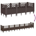 Fioriera da Giardino con Picchetti Marrone 123,5x43,5x43,5cm PP