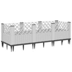 Fioriera da Giardino con Picchetti Bianca 123,5x43,5x43,5 cm PP