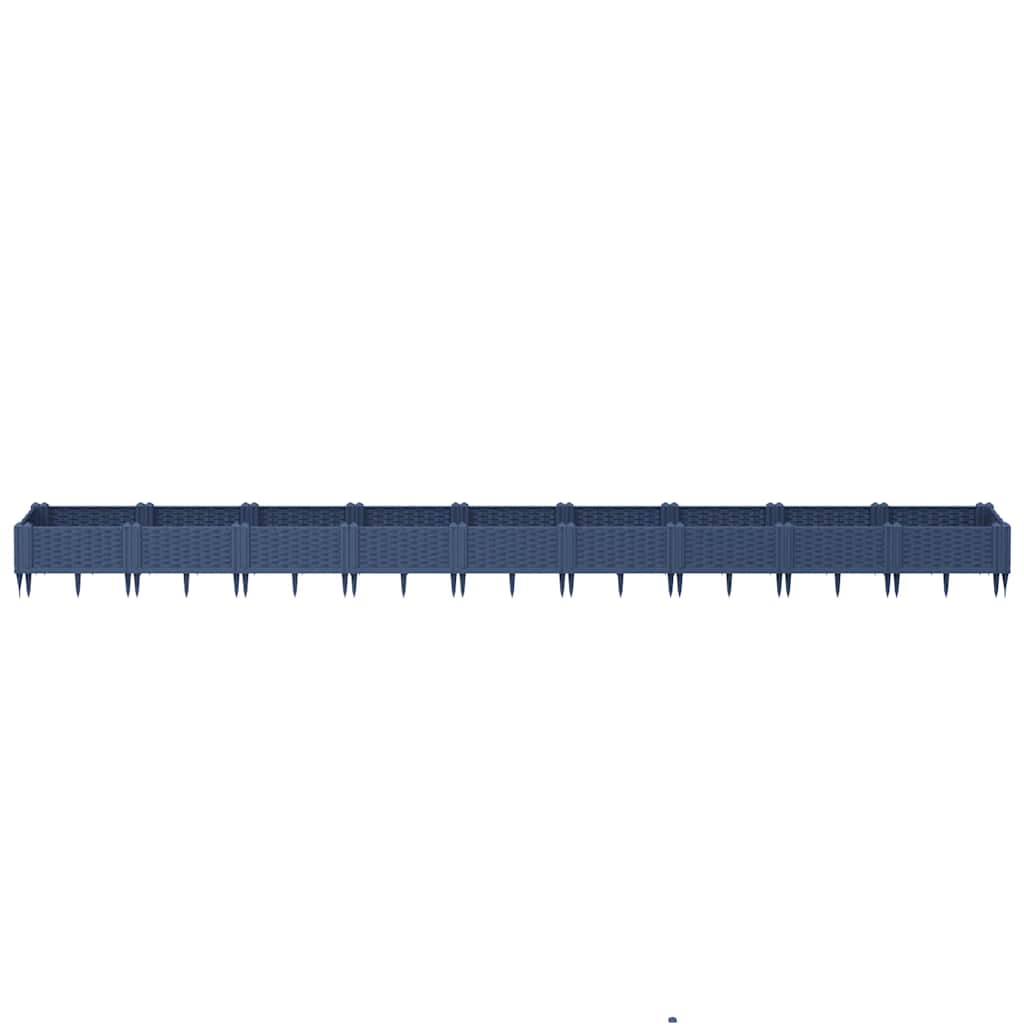 Fioriera Giardino Picchetti Grigio Blu 362,5x42,5x28,5 cm PP