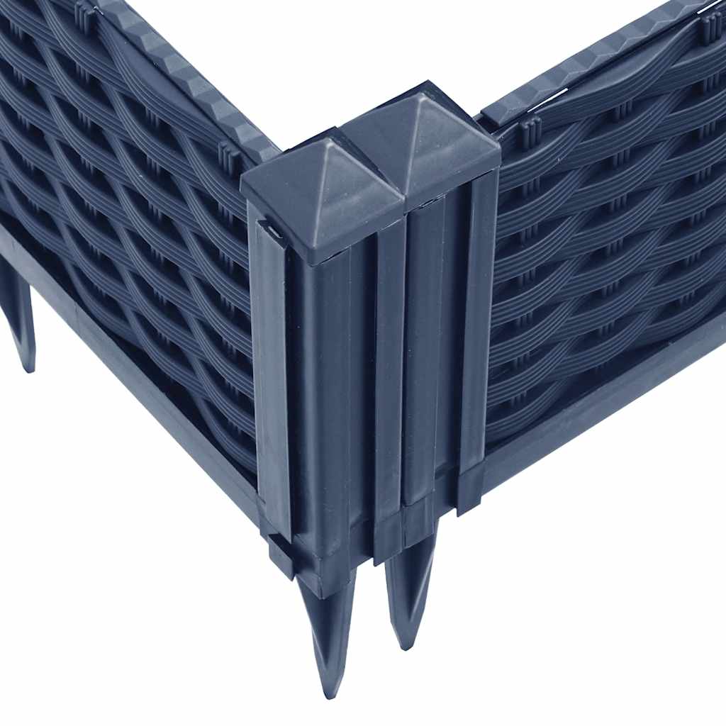 Fioriera Giardino Picchetti Grigio Blu 362,5x42,5x28,5 cm PP