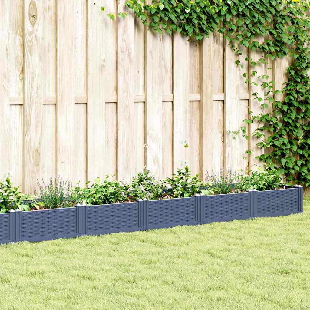 Fioriera Giardino Picchetti Grigio Blu 362,5x42,5x28,5 cm PP